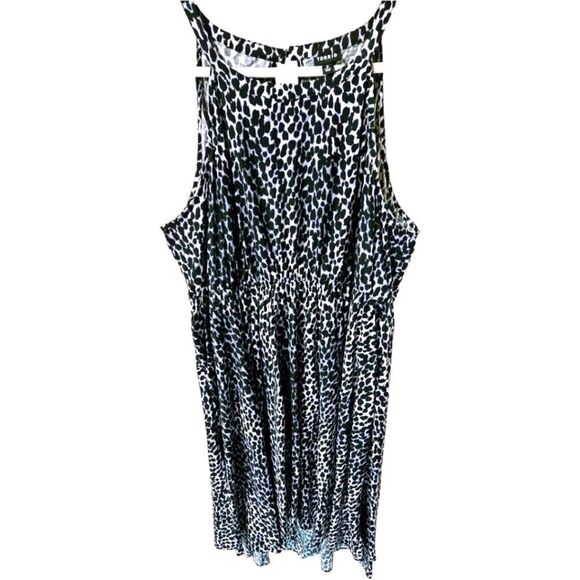 TORRID NEW MINI Wash Halter Neck Hi-Lo Animal Print Skater Dress - Picture 2 of 16